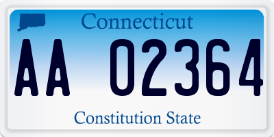 CT license plate AA02364