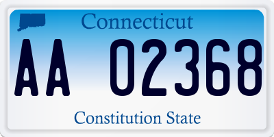 CT license plate AA02368