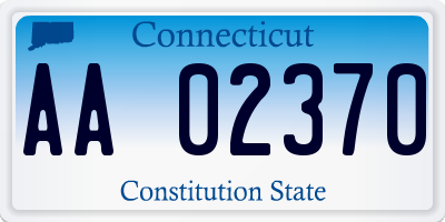 CT license plate AA02370