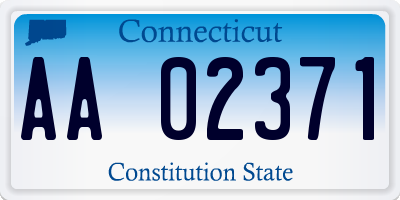 CT license plate AA02371