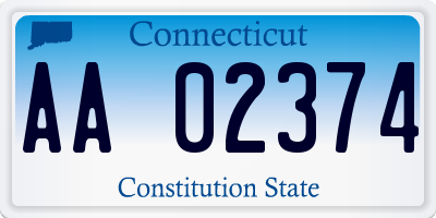 CT license plate AA02374