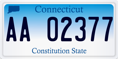 CT license plate AA02377