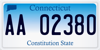 CT license plate AA02380