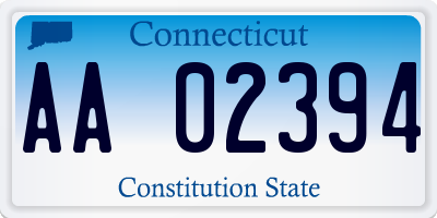 CT license plate AA02394