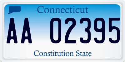 CT license plate AA02395