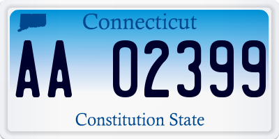 CT license plate AA02399