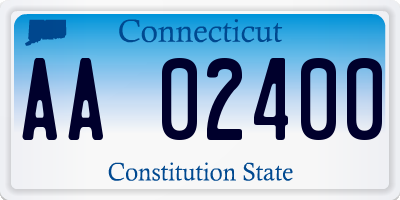 CT license plate AA02400