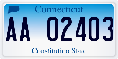 CT license plate AA02403