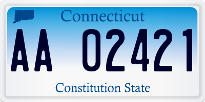 CT license plate AA02421