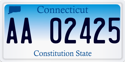 CT license plate AA02425