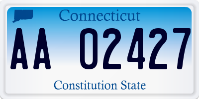 CT license plate AA02427