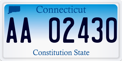 CT license plate AA02430