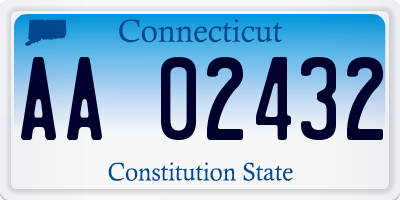 CT license plate AA02432