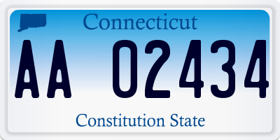 CT license plate AA02434