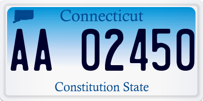 CT license plate AA02450