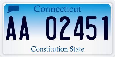 CT license plate AA02451