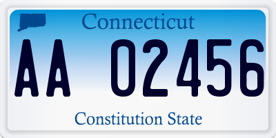 CT license plate AA02456