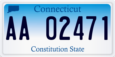 CT license plate AA02471