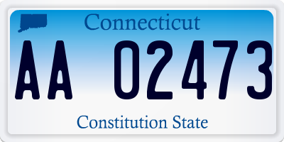 CT license plate AA02473