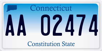 CT license plate AA02474
