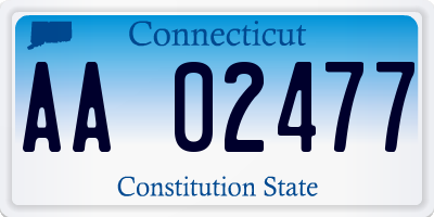 CT license plate AA02477