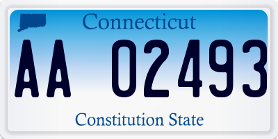 CT license plate AA02493