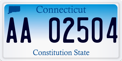 CT license plate AA02504