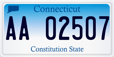 CT license plate AA02507