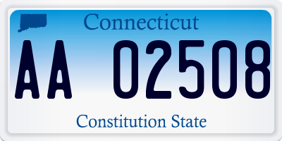 CT license plate AA02508