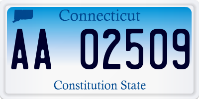 CT license plate AA02509