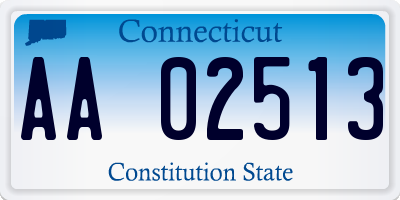 CT license plate AA02513