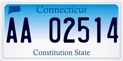 CT license plate AA02514