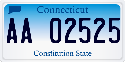 CT license plate AA02525