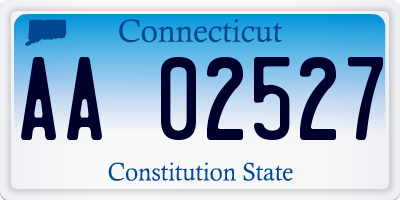 CT license plate AA02527