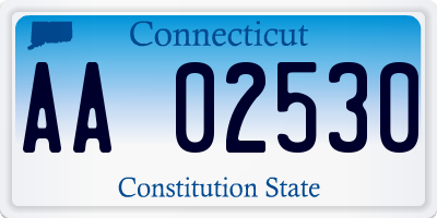 CT license plate AA02530