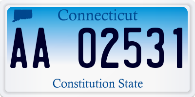 CT license plate AA02531