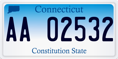 CT license plate AA02532