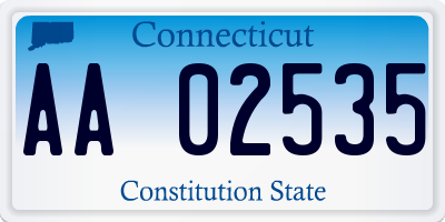 CT license plate AA02535