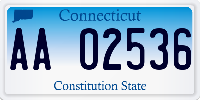 CT license plate AA02536