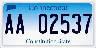 CT license plate AA02537