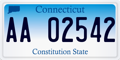 CT license plate AA02542
