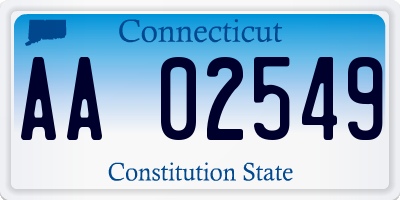 CT license plate AA02549