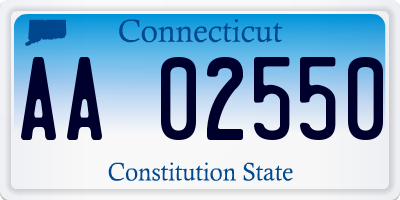 CT license plate AA02550