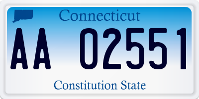 CT license plate AA02551