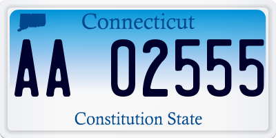 CT license plate AA02555
