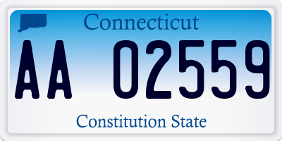 CT license plate AA02559