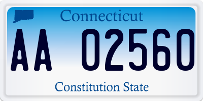 CT license plate AA02560