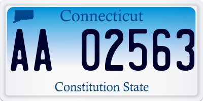 CT license plate AA02563