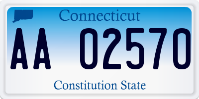 CT license plate AA02570