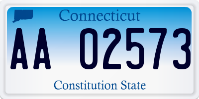 CT license plate AA02573